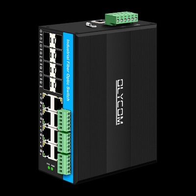 Verwalteter 16-Port-Gigabit-Poe-Schalter Din-Rail-Netzwerkschalter 8RJ45+8SFP mit 4*RS485+2*CAN BUS