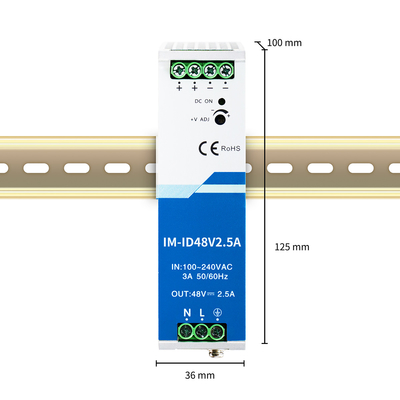 120W Industrie-Stromadapter 48V 2.5A Din Rail Breitstrasseneingang AC/DC CE UL aufgeführt