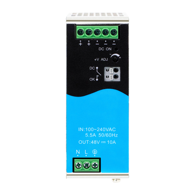 480W DIN Schienenstromversorgung 48V 10A Breite AC/DC-Eingabe mit aktivem PFC DC OK