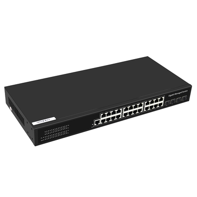 24 Port Gigabit Managed Switch mit 1G Fiber Uplink Layer 2 verwalteter kommerzieller Qualität