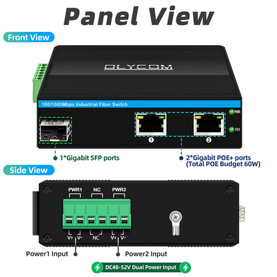 Mini-Optische Faser-Konverter Industrie-Ethernet-Schalter Poe-Schalter DC48V Eingang