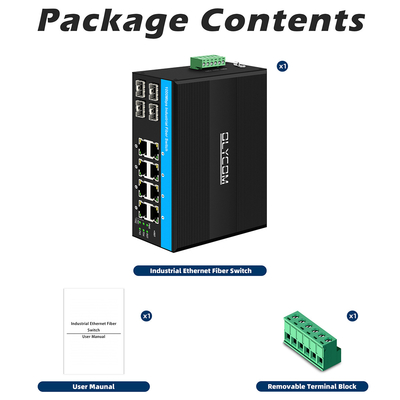 8 Port-Gigabit-Poe-Schalter Industrie-Ethernet-Schalter 4SFP+8RJ45 DC48V Doppelstrom-Eingang
