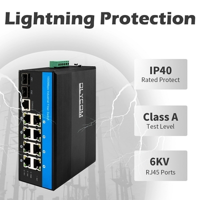 8 Port-Industrial-Ethernet-Switch-Schicht 2 verwalteter Schalter DC12/24/48V