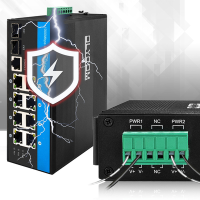 8 Port-Industrial-Ethernet-Switch-Schicht 2 verwalteter Schalter DC12/24/48V