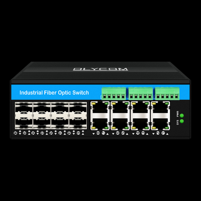 16 Port Managed Industrial Ethernet Switch 8RJ45+8SFP POE Switch mit 4*RS485+2*CAN BUS