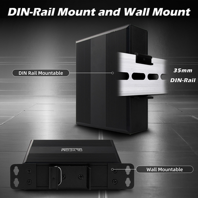 Gigabit-Optische Faser-Konverter Din Netzwerk-Schalter DC12-52V Dual Power Input