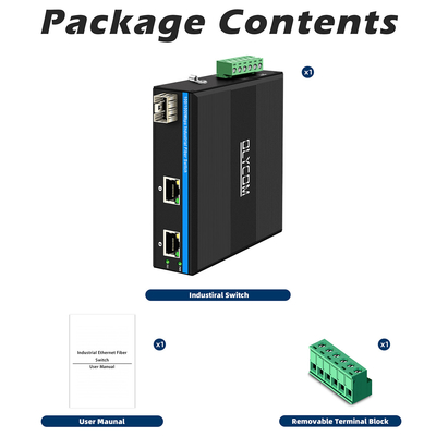 Gigabit-Optische Faser-Konverter Din Netzwerk-Schalter DC12-52V Dual Power Input