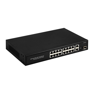 16 Port Gigabit Poe-Schalter Fasernetzwerkschalter erweitert 250m 300W