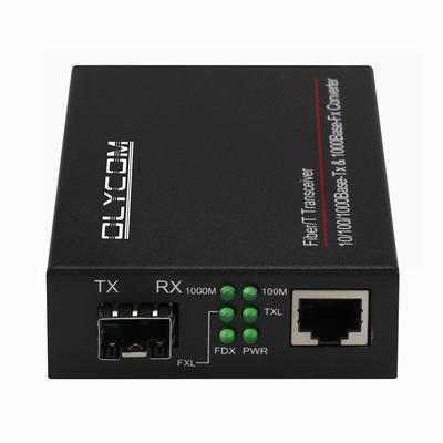 Gigabit-Fiber-Medienwandler SFP-Optische Faser zu RJ45-Wandler