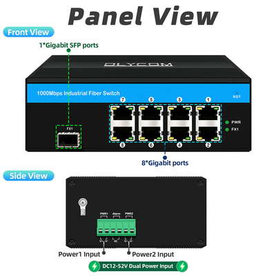 8 Port Gigabit-Schalter Industrie-Ethernet-Schalter IP40 OEM Fabrik