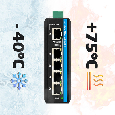 5-Port-Industrial Network Switch Gigabit CE E-Mark Zertifiziert nicht verwaltet DIN montiert