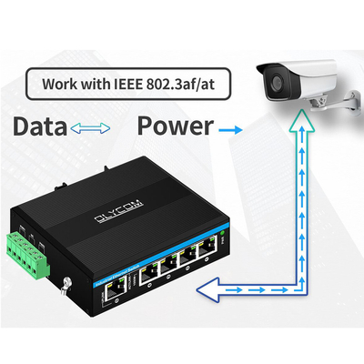 Solar- oder Batteriebetriebene PoE-Schalter 4 Port Gigabit-Netzwerk Dual 12V/24V/48VDC Eingang CE