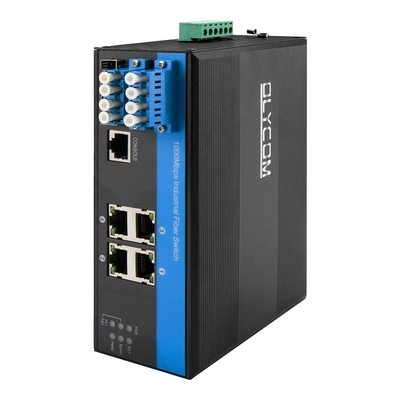 L2-Managed Industrial Switch mit 2*2B-Bypassfunktion SM LC-Anschluss zum Schutz optischer Leitungen