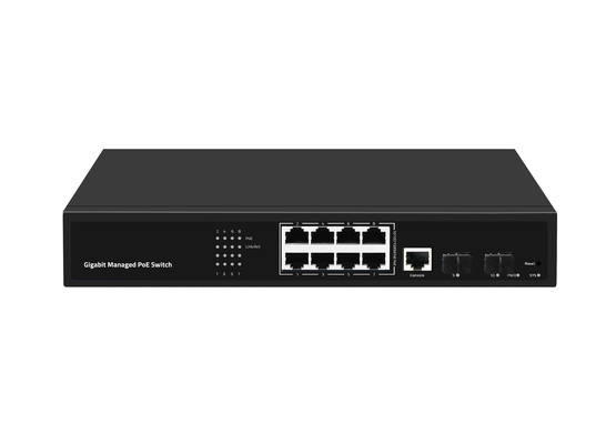 Gigabit 8-Port-Poe-Switch verwalteter Ethernet-Faser-Switch 120W AC100-240V Eingang