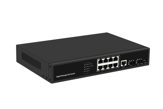 Gigabit 8-Port-Poe-Switch verwalteter Ethernet-Faser-Switch 120W AC100-240V Eingang