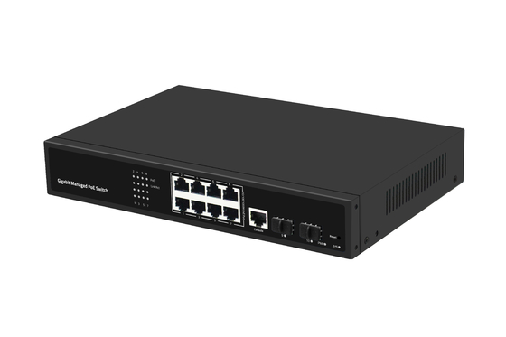 Gigabit 8-Port-Poe-Switch verwalteter Ethernet-Faser-Switch 120W AC100-240V Eingang