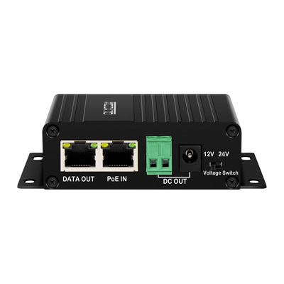 Gigabit 30W PoE-Splitter mit wechselbarem DC12V/24V-Ausgang für Überwachungskameras, drahtlose Anschlüsse, Zugangskontrollsysteme.