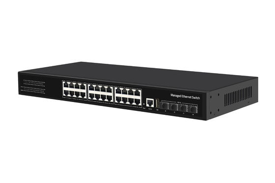 Fabrikpreis 10G-Switch 24 Port Ethernet-Faser-Switch Desktop L3 verwalteter Netzwerk-Switch AC100-240V 1U-Rack