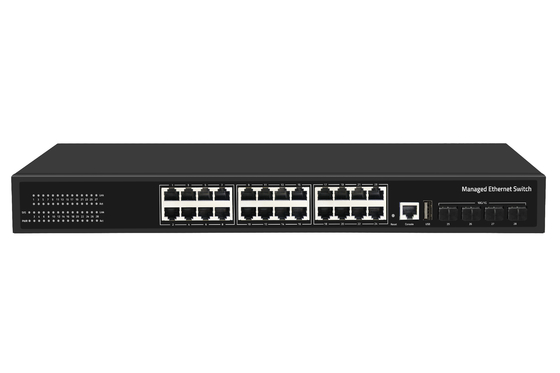 Fabrikpreis 10G-Switch 24 Port Ethernet-Faser-Switch Desktop L3 verwalteter Netzwerk-Switch AC100-240V 1U-Rack