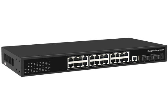 Fabrikpreis 10G-Switch 24 Port Ethernet-Faser-Switch Desktop L3 verwalteter Netzwerk-Switch AC100-240V 1U-Rack