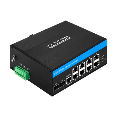 8-Port Managed Industrial PoE Switch Gigabit SFP Fiber 240W Actice PoE DC48V DIN-Rail