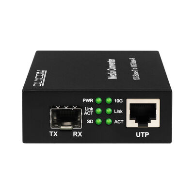 10G SFP+ Unmanaged Fiber Media Converter mit DIP Switch Glasfaserkonverter für Rechenzentrum und LAN Backbone