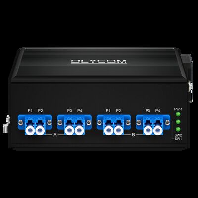 Fiberoptischer Bypass-Switch mit AC/DC-Dual Power Input LC/SC-Anschluss und SM/MM-Fasentyp für hohe Zuverlässigkeit