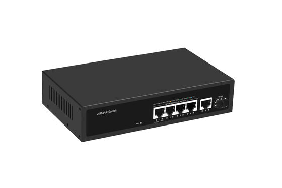 4-Port 2,5G PoE Switch mit 10G SFP Uplink Multi-Gigabit Ethernet AC-Eingang Lüfterlos
