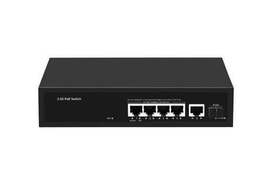 4-Port 2,5G PoE Switch mit 10G SFP Uplink Multi-Gigabit Ethernet AC-Eingang Lüfterlos
