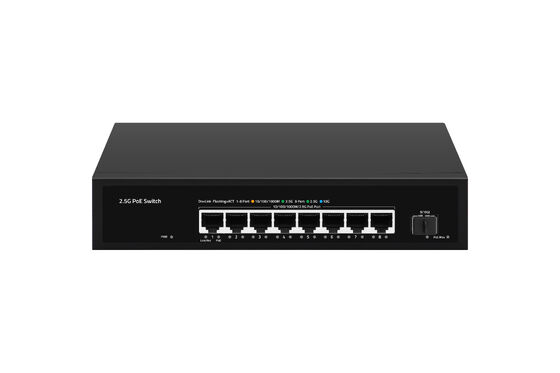 8-Port 2.5G PoE-Switch mit 10G SFP Uplink 100W Budget nicht verwaltet 220V angetrieben
