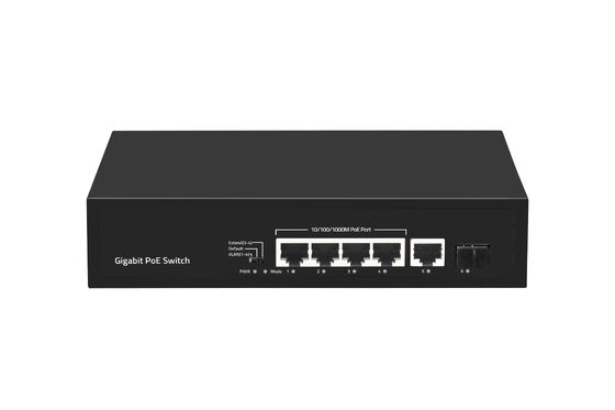Gigabit 4-Port PoE Switch 65W Glasfaser-Netzwerk-Switch für Unternehmen