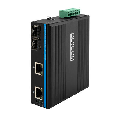 Industrielle 4-Port-PoE-Faserschalter Gigabit-Ethernet Unmanaged DIN Rail IP40 CE-Einstufung