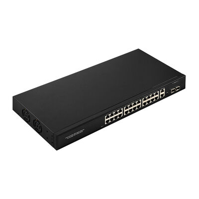 24 Port Gigabit PoE-Switch mit 2 SFP/RJ45-Uplinks 300 W nicht verwalteter 220 V-Eingang CE