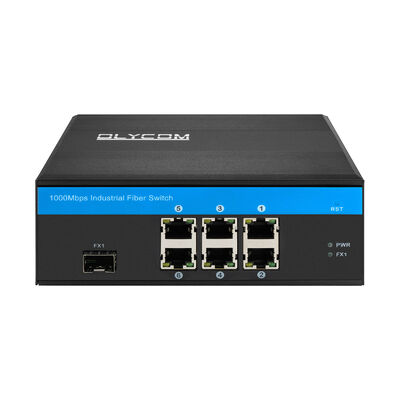 6 Port Industrial Gigabit Fiber Ethernet Switch Unmanaged Fanless Robust Design CE