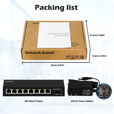 Unmanaged 2,5G Ethernet Switch mit 60 Gbit/s Backplane-Bandbreite und 10G Uplink SFP-Port für Unternehmensnetzwerke