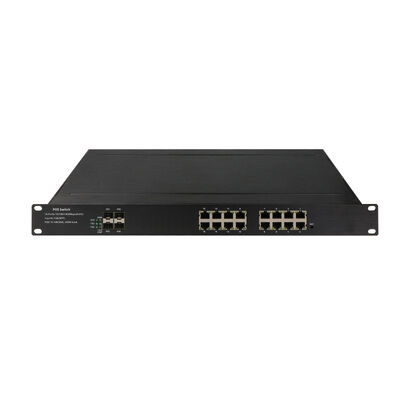 16-Port Industrial PoE Switch Gigabit Glasfaser Netzwerk Unmanaged 1U Rack 220V Eingang CE