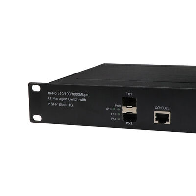 16-Port Industrial Managed Ethernet Switch Gigabit L2+ Manageable Vitesse 220V Eingang