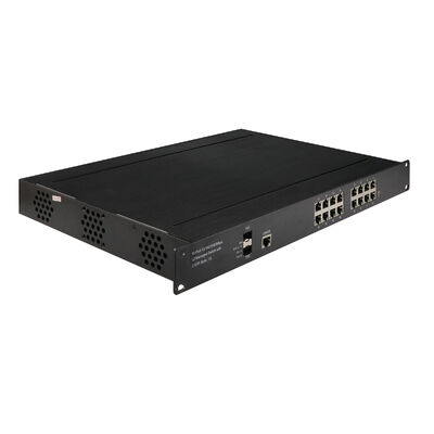 16-Port Industrial Managed Ethernet Switch Gigabit L2+ Manageable Vitesse 220V Eingang