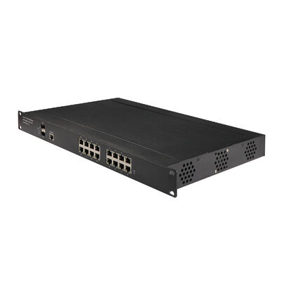 16-Anschluss 1G 2.5G Managed PoE Switch Rack Montiert SFP Uplinks Lüfterlos Wechselstrombetrieben