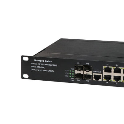 28-Port L2/L3 Managed Ethernet Switch 1U Rack Gigabit SFP/Kupfer Combo 220V Stromversorgung CE