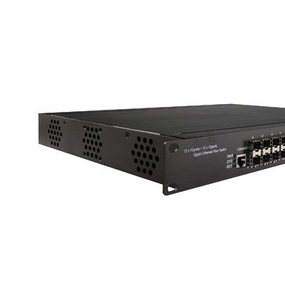 24 Port Managed Ethernet Switch Industrial Gigabit Fiber Dual 220V Eingang 1U Rack CE