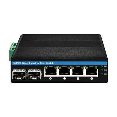 6 Port Industrial Edge Switch 10/100Mbps SFP-Fasern nicht verwaltet DIN montierbar CE
