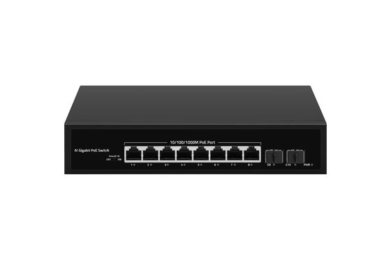 8-Port Gigabit PoE-Switch SFP-Uplink AC-betrieben, unmanaged, 120W, budgetfreundlich, lüfterlos