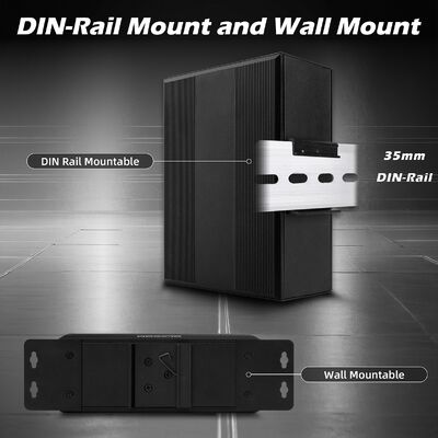 Industrial Unmanaged POE Switch with 6KV Surge Protection, Wide Temperature Range (-40°C to +75°C), and 2 SFP + 8 RJ45 Ports