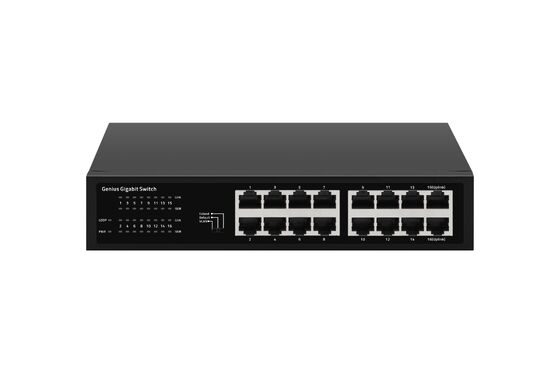 16-Port Gigabit Unmanaged Ethernet Switch mit Smart VLAN, lüfterlosem Design, Rackmontage