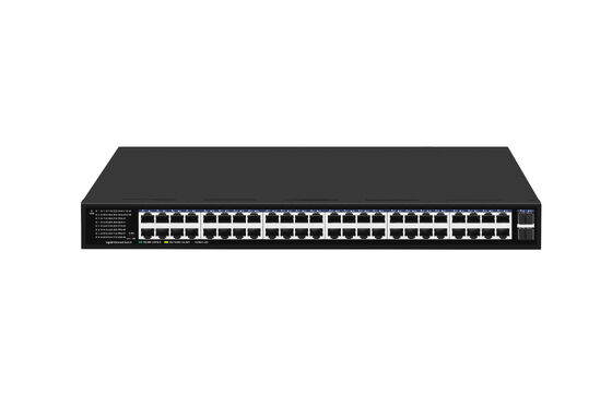 48-Port Gigabit Ethernet-Schalter SFP-Faser-Uplinks Unmanaged Rack Mounted 220V Eingang CE aufgeführt