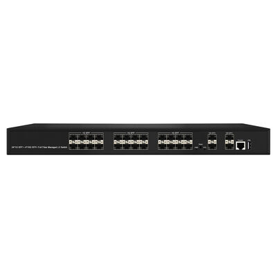 28-Port 10G SFP+ Managed Fiber Switch L2/L3 Aggregation Switch mit SNMP VLAN QoS für das ISP-Netzwerk des Rechenzentrums