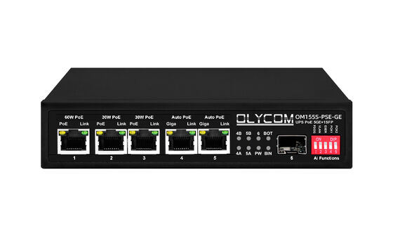 Gigabit-PoE-Schalter MPPT-Solarladungskontroller SFP-Optische Faser DC12V/DC24V/DC48V-Eingang
