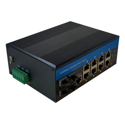8 Port Industrial Managed PoE Switch 2.5G Fiber Din Rail 240W Unterstützung des PoE-Managements