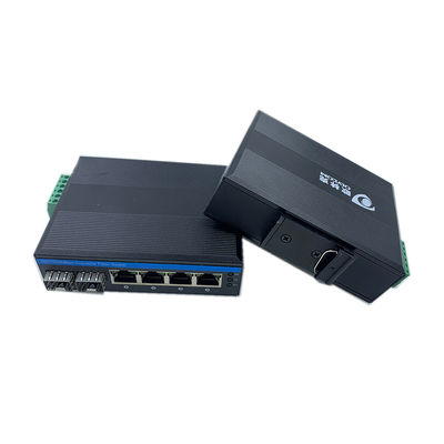 6-Port Gigabit Industrial Fiber Switch 100M/1G Optisches Netzwerk Unmanaged FCC CE Lüfterlos